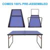 Folding 54-inch Blue Ping Pong Table Tennis Table Set with Net 2 and Paddles