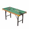 54-inch Green Fleece Top Pool Table Set with Balls Cues and Rack