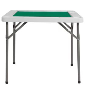 4-Player Square Folding Card Game Poker Table w/ Green Felt Top and Cup Holders