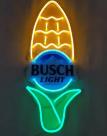 RETRO CORN BUSH LIGHT - NEON SIGN