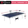 Official Size Blue Ping Pong Table Tennis Set with Net 2 Balls and 2 Paddles