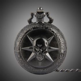 Black Game Cross Fire Headshot Skull Quartz Pocket Watch Steampunk Watches for Men Fans Souvenir Gifts With Chain Rlogio Clock