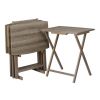 5pc XL Oversized Tray Table Set, Rustic Grey ( 4 tables + 1 Rack )