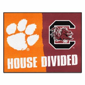 Clemson - South Carolina House Divided Rug 33.75"x42.5"