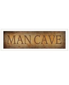 "Man Cave" by Artisan John Jones, Ready to Hang Framed Print, White Frame