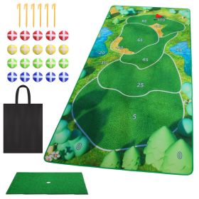 Golf Game Set Golf Game Training Mat Chipping Mat 20Pcs Sticky Golf Balls Indoor Outdoor Golf Practice Mat