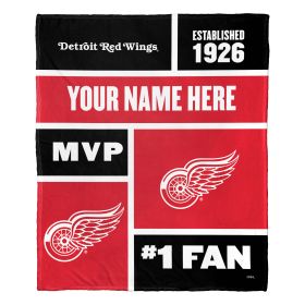 [Personalization Only] OFFICIAL NHL Colorblock Personalized Silk Touch Throw Blanket - Detroit Red Wings