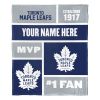 [Personalization Only] OFFICIAL NHL Colorblock Personalized Silk Touch Throw Blanket - Toronto Maple Leafs