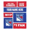 [Personalization Only] OFFICIAL NHL Colorblock Silk Touch Throw Blanket - New York Rangers