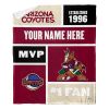 [Personalization Only] OFFICIAL NHL Colorblock Personalized Silk Touch Sherpa Throw Blanket - Arizona Coyotes