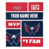 [Personalization Only] OFFICIAL NHL Colorblock Personalized Silk Touch Throw Blanket - Washington Capitals