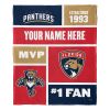 [Personalization Only] OFFICIAL NHL Colorblock Personalized Silk Touch Throw Blanket - Florida Panthers