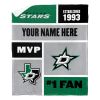 [Personalization Only] OFFICIAL NHL Colorblock Personalized Silk Touch Sherpa Throw Blanket - Dallas Stars