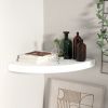 Floating Corner Shelf High Gloss White 13.8"x13.8"x1.5" MDF