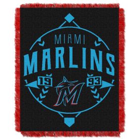 Marlins OFFICIAL MLB "Ace" Woven Jacquard Throw Blanket