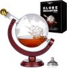 Globe Whiskey Decanter Set With Whiskey Glasses