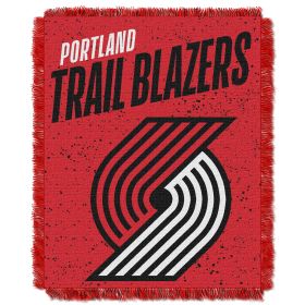 Trailblazers OFFICIAL NBA "Headliner" Woven Jacquard Throw Blanket