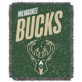 Bucks OFFICIAL NBA "Headliner" Woven Jacquard Throw Blanket