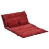 Oris Fur. Sofa Bed Adjustable Folding Futon Sofa Leisure Sofa Bed with Two Pillows RT