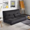 Sofa Bed Adjustable Folding Futon Sofa Video Gaming Sofa Lounge Sofa with Two Pillows AL