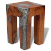 Stool Solid Teak Wood and Resin