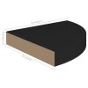 Floating Corner Shelf Black 9.8"x9.8"x1.5" MDF