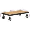 Coffee Table with Wheels Solid Mango Wood 39.4"x21.7"x10.2"