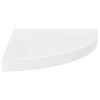 Floating Corner Shelf High Gloss White 13.8"x13.8"x1.5" MDF