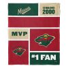 [Personalization Only] OFFICIAL NHL Colorblock Personalized Silk Touch Throw Blanket - Minnesota Wild