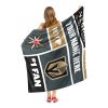 [Personalization Only] OFFICIAL NHL Colorblock Personalized Silk Touch Throw Blanket - Vegas Golden Knights