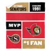 [Personalization Only] OFFICIAL NHL Colorblock Personalized Silk Touch Sherpa Throw Blanket - Ottawa Senators