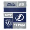 [Personalization Only] OFFICIAL NHL Colorblock Personalized Silk Touch Throw Blanket - Tampa Bay Lightning