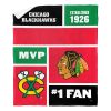 [Personalization Only] OFFICIAL NHL Colorblock Personalized Silk Touch Sherpa Throw Blanket - Chicago Blackhawks