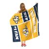 [Personalization Only] OFFICIAL NHL Colorblock Personalized Silk Touch Sherpa Throw Blanket - Nashville Predators