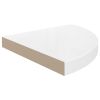 Floating Corner Shelf High Gloss White 13.8"x13.8"x1.5" MDF