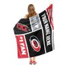 [Personalization Only] OFFICIAL NHL Colorblock Personalized Silk Touch Sherpa Throw Blanket - Carolina Hurricanes