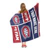 [Personalization Only] OFFICIAL NHL Colorblock Personalized Silk Touch Throw Blanket - Montreal Canadiens