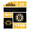 [Personalization Only] OFFICIAL NHL Colorblock Personalized Silk Touch Sherpa Throw Blanket - Boston Bruins