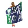 [Personalization Only] OFFICIAL NHL Colorblock Beach Towel - Vancouver Canucks