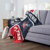 [Personalization Only] OFFICIAL NHL Colorblock Personalized Silk Touch Sherpa Throw Blanket - Columbus Blue Jackets