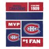 [Personalization Only] OFFICIAL NHL Colorblock Personalized Silk Touch Throw Blanket - Montreal Canadiens