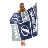 [Personalization Only] OFFICIAL NHL Colorblock Personalized Silk Touch Throw Blanket - Tampa Bay Lightning