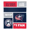 [Personalization Only] OFFICIAL NHL Colorblock Personalized Silk Touch Sherpa Throw Blanket - Columbus Blue Jackets