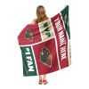 [Personalization Only] OFFICIAL NHL Colorblock Personalized Silk Touch Throw Blanket - Minnesota Wild