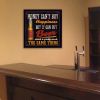 "Money Can't Buy Happiness" By Mollie B., Printed Wall Art, Ready To Hang Framed Poster, Black Frame