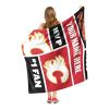 [Personalization Only] OFFICIAL NHL Colorblock Personalized Silk Touch Throw Blanket - Calgary Flames