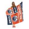 [Personalization Only] OFFICIAL NHL Colorblock Personalized Silk Touch Sherpa Throw Blanket - Edmonton Oilers