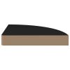 Floating Corner Shelf Black 9.8"x9.8"x1.5" MDF