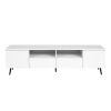 Modern White TV Stand;  16 Colors LED TV Stand w/Remote Control Lights