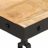 Coffee Table with Wheels Solid Mango Wood 39.4"x21.7"x10.2"